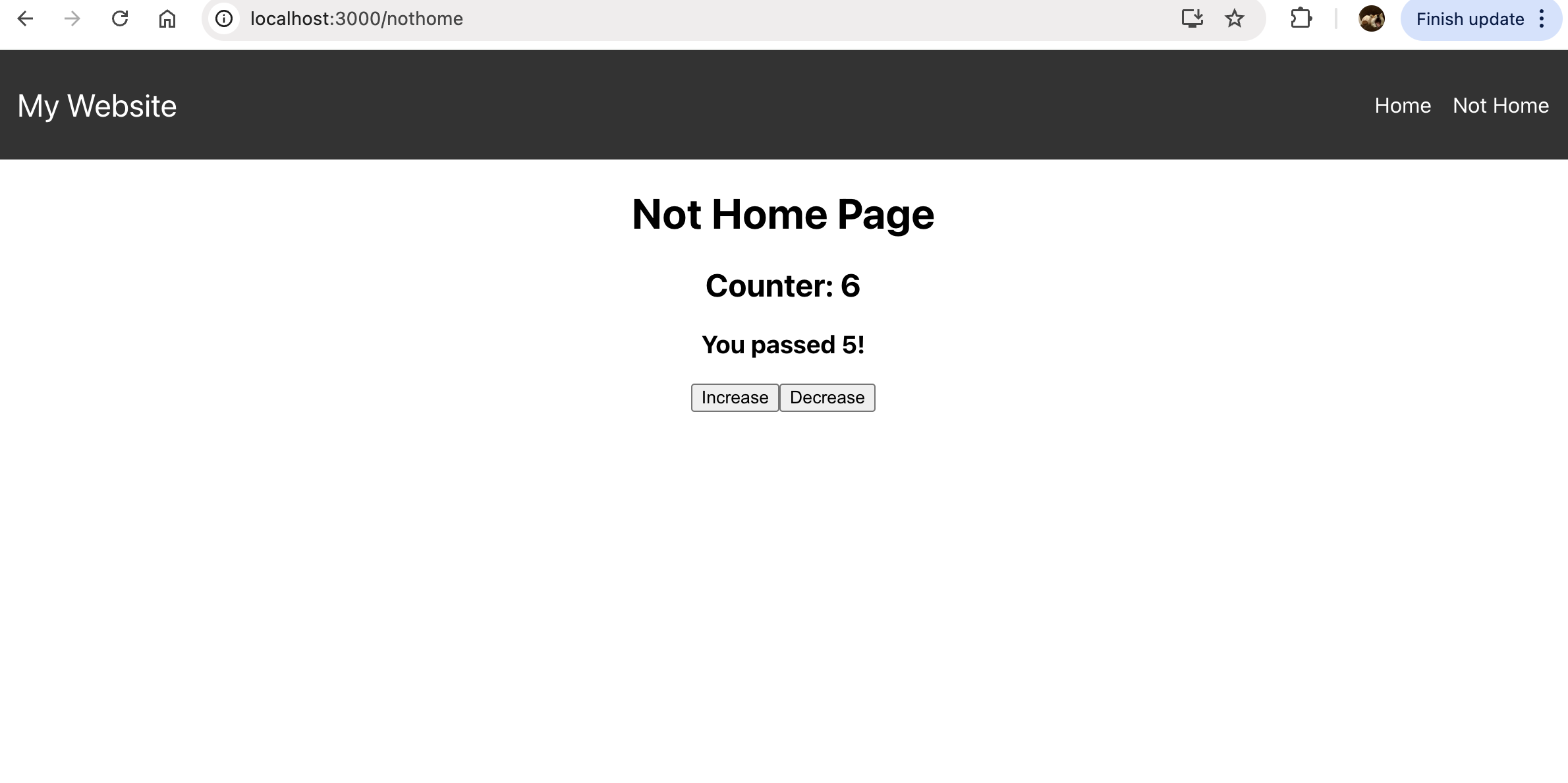 React Website: NotHome